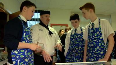 Chef with students