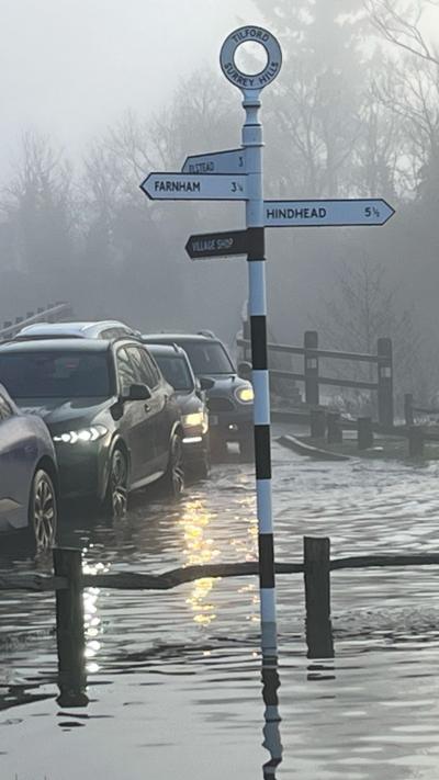 Cars in flood water