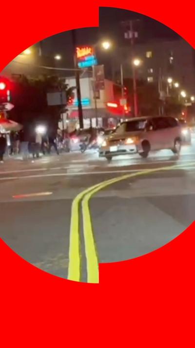 Van driving erratically at LA junction