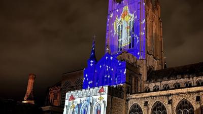 Lights on St Edmundsbury Abbey