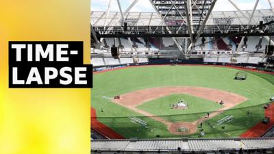 London Stadium's pitch is transformed into a baseball field