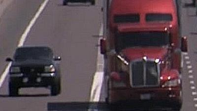 Cars and lorries on Arizona's I-10 highway