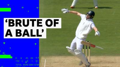 England's Zac Crawley reacts to getting hit on the hand by the ball