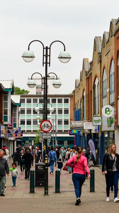 A general view of Crawley town centre.
