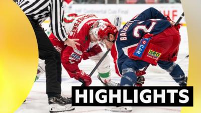 Face-off between Cardiff Devils and Bruleurs de Loups