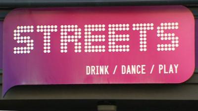 Sign at nightclub in Porthcawl