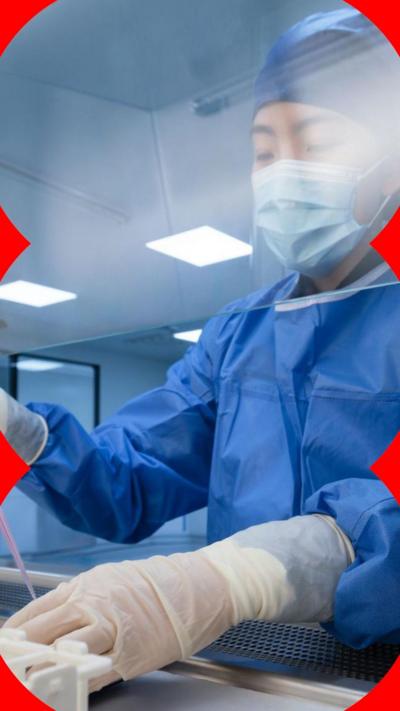 A person in PPE