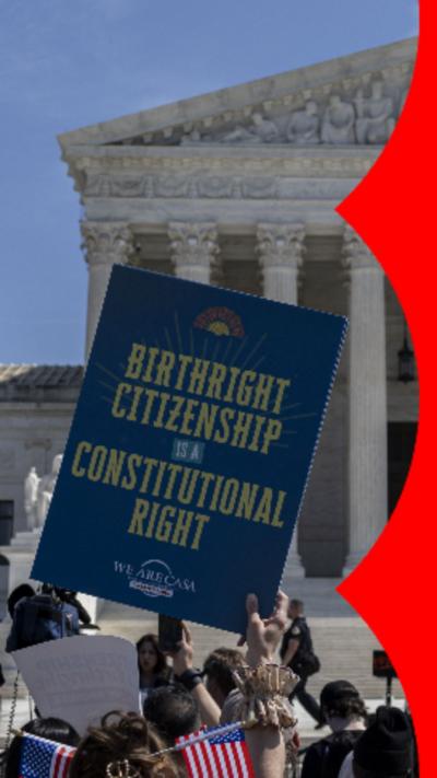 Protesters out supporting birth right citizenship in the United States 