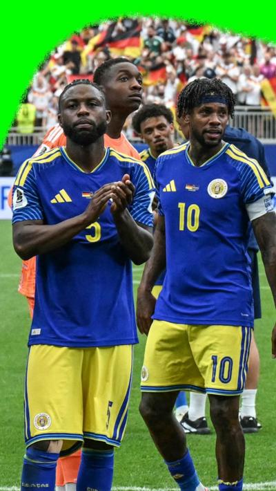 Curacao players thank fans at historical World Cup match against Germany.