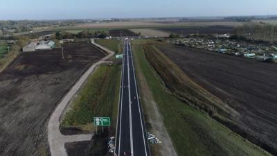 Ely southern bypass from the sky