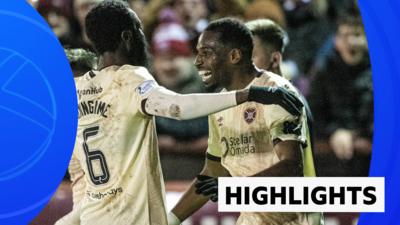 Hearts players celebrating