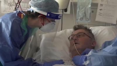 BBC Medical Correspondent Fergus Walsh visits University College Hospital to see how staff help rehabilitate Covid-19 patients coming out of intensive care.