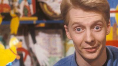 Andy Crane in the Broom Cupboard.