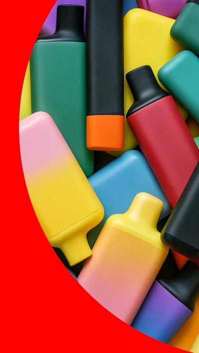 A selection on un-branded colour vapes.