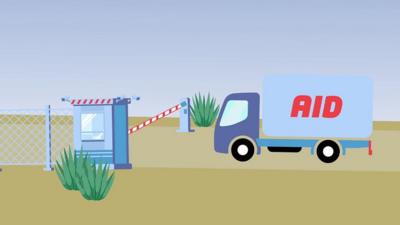 Graphic of aid truck