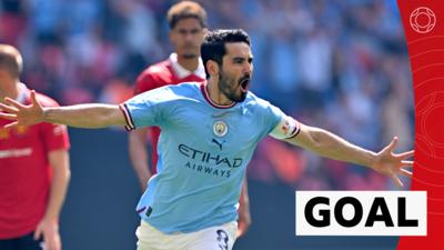 Ilkay Gundogan celebrates scoring