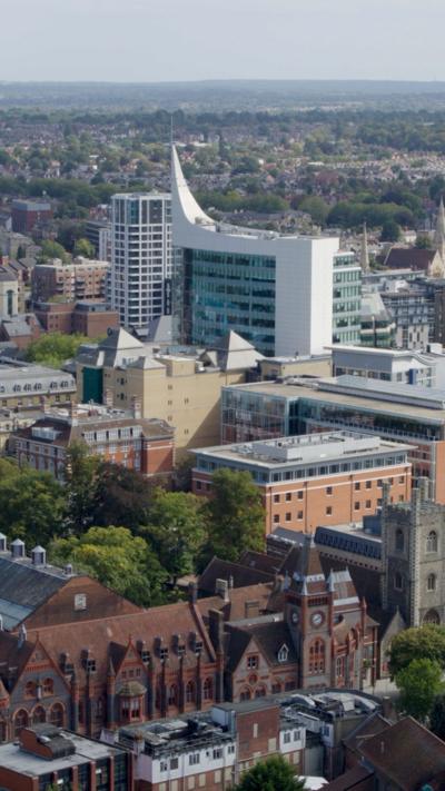 Aerial view of Reading, Berkshire.