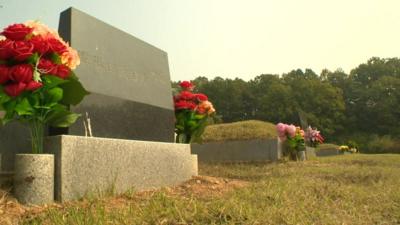 Memorials in the graveyard for North Koreans in South Korea