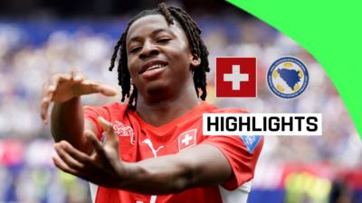 Johan Manzambi celebrates scoring for Swizerland against Bosnia in the 2026 World Cup