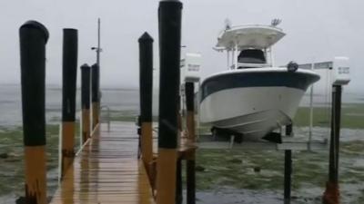 Marooned boat