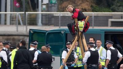 Black Lives Matter UK protestor