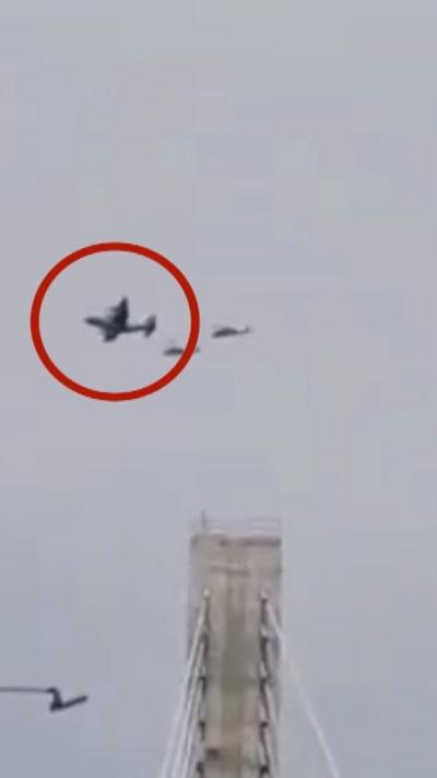 A plane and two helicopters seen over Iran