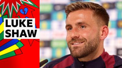 Luke Shaw speaking at England news conference