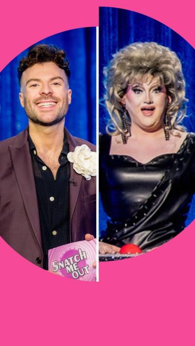 Jordan North and a drag queen dressed as Bonnie Tyler