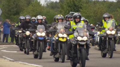 Triumph motorcycle parade