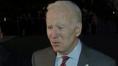 President Joe Biden speaking to reporters