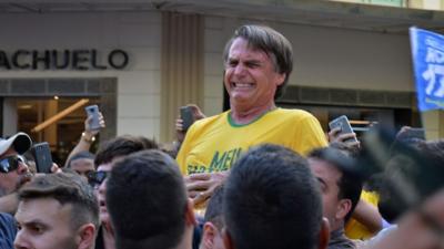 Jair Bolsonaro moments after being stabbed