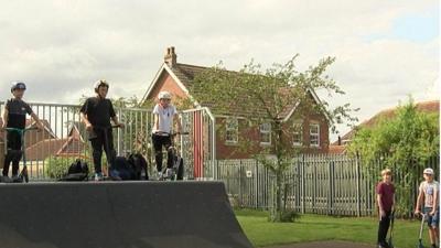 Children at skate park