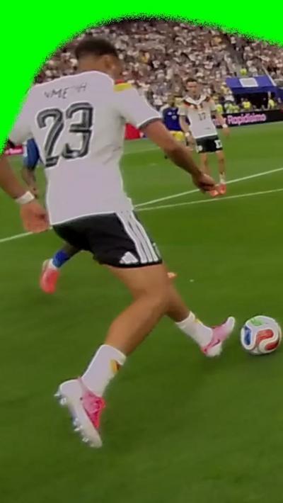 Germany's first goal from referee's camera