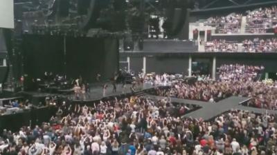 Madonna on stage at the SSE Hydro in Glasgow when the stage lights went out