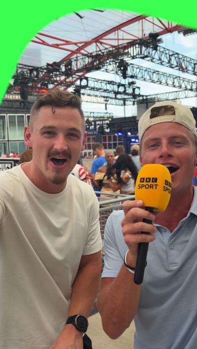 americans hold bbc sport microphone