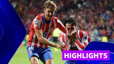 Atletico Madrid's Jose Maria Gimenez and Marcos Llorente