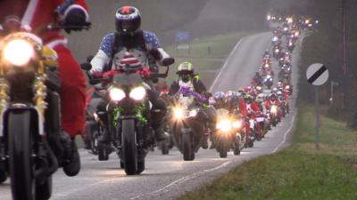 Biking Santas