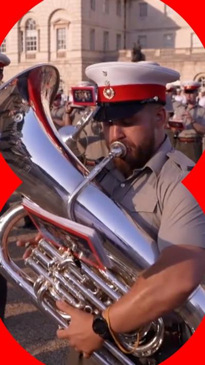 The Royal Marines brass band playing