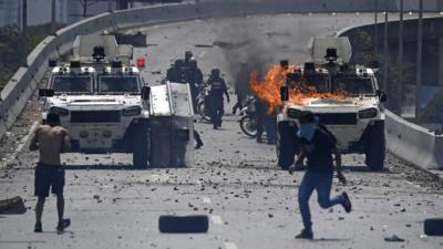 Protestors attack National Guard vehicles