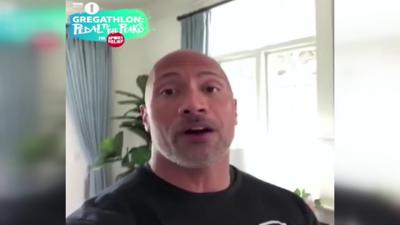 The Rock gives Greg James some support