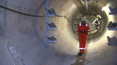 Tunnel carrying power cables beneath central London