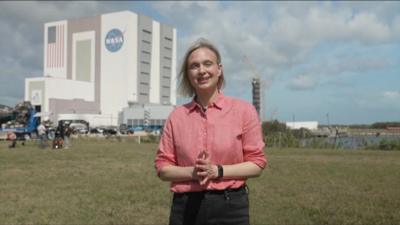 Rebecca Morelle at the Artemis launch site