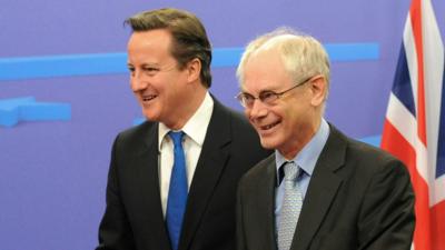 David Cameron and Herman Van Rompuy