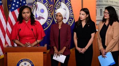 Ayanna Pressley, Ilhan Omar, Alexandria Ocasio-Cortez and Rashida Tlaib