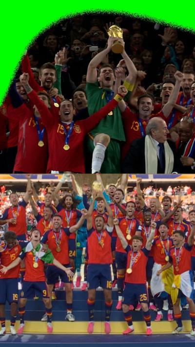 Spain's squads from 2010 and 2026