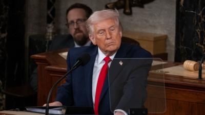  US President Donald Trump delivers his State of the Union address.