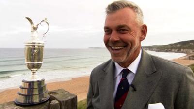 Northern Irish golfer Darren Clarke speaks about the Open Championship being hosted at Royal Portrush