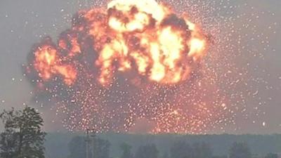 Explosion at military depot near Kalynivka