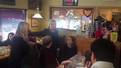 Hillary CLinton speakers with voters