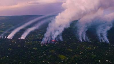 Aerial shots of Kilauea lava